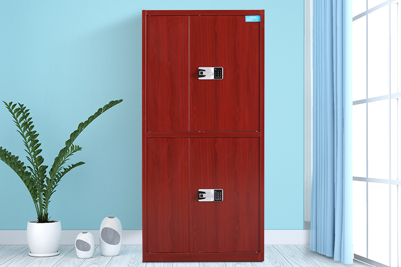 通雙節(jié)保密柜紅木紋