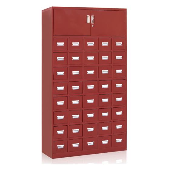 40抽120味中藥柜 仿古紅