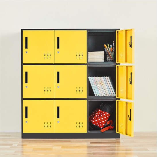 9門書包柜*姚黃色*1.2米高